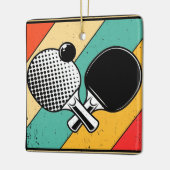 Retro Ping Pong Keramisch Ornament (Links)