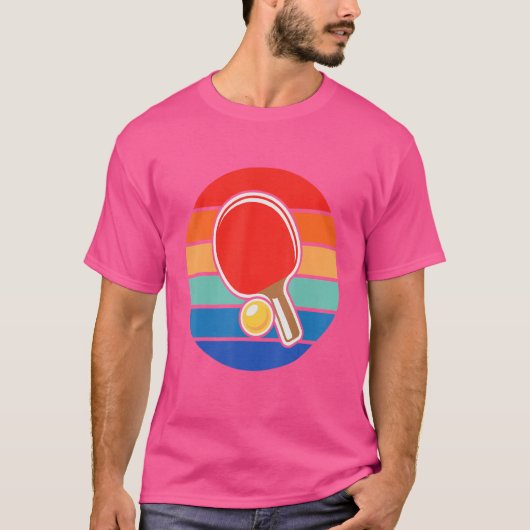 Retro  pingpongspeler t-shirt (Voorkant)