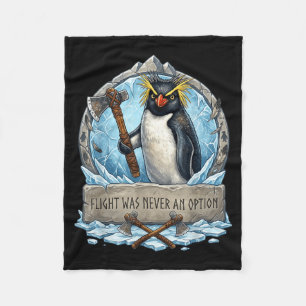 Retro Pinguïn Mes Vliegtuig Nooit Optie Humor Fleece Deken