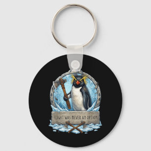 Retro Pinguïn Mes Vliegtuig Nooit Optie Humor Sleutelhanger