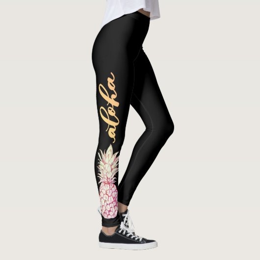 Retro Pink Aloha Leggings ananas (Rechts)
