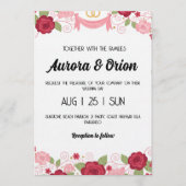 retro pink and red wedding invitation (Devant)