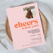 Retro Pink & Apricot, invitation pour 40e annivers