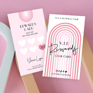 Retro Pink Arch Beauty Spa Trendy Logo Klantenkaartje