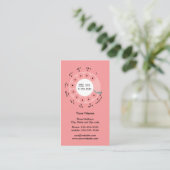 Retro Pink Business/Profile Card Visitekaartje (Staand voorkant)