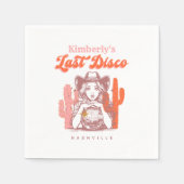 Retro Pink Cowgirl Last Disco Bachelorette Party  Servet (Voorkant)