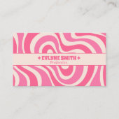 Retro Pink Cream QR Code 70s Boho Groovy Girly  Visitekaartje (Voorkant)