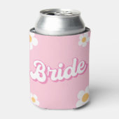 Retro Pink Daisy Personalized Bride Koelbox Blikjeskoeler (Blikje Voorkant)