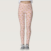 Retro Pink Daisy Reader Vibes Leggings (Voorkant)