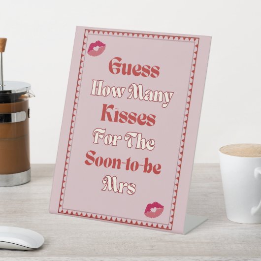 Retro Pink Devinez Combien De Baisers Jeu Signe (In SItu)