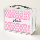 Retro Pink Dot Script Naam Typografie Sierkussen (Voorkant)