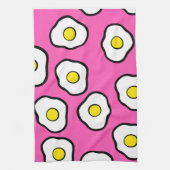 Retro pink egg towel theedoek (Verticaal)