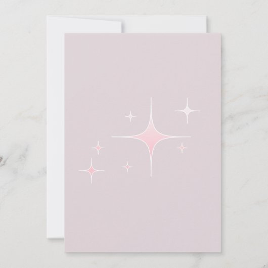 Retro Pink en Oranje uitnodiging tot weddenschappe (Achterkant)