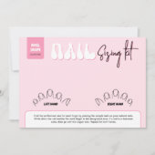 Retro Pink Faux Nails Sizing Kit Display Card (Voorkant)