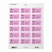 Retro Pink Fiat 500 met kerstcadeaus Etiket (Full Sheet)