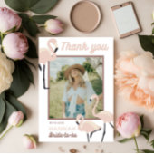 Retro Pink Flamingo Vrijgezellenfeest Dank u kaart