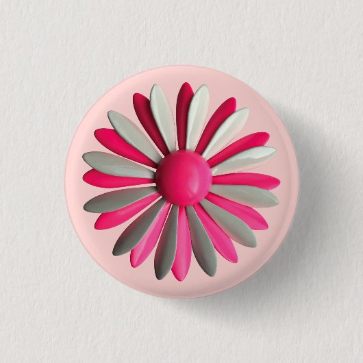 Retro PINK Flower - Bouquet Spring Summer Garden Ronde Button 3,2 Cm (Voorkant)