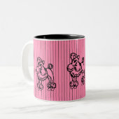 Retro Pink French Poodee Mug Cadeau (Devant gauche)