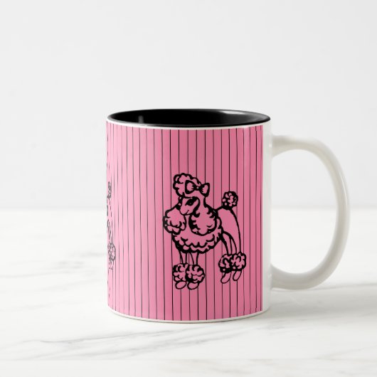 Retro Pink French Poodee Mug Cadeau (Droit)