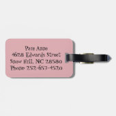 Retro Pink Grid en Starbursts Bagagelabel (Achterkant horizontaal)