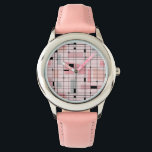 Retro Pink Grid et Starbursts Montre pour enfants<br><div class="desc">Cette Retro Pink Grid et Starbursts Kid's Watch est l'endroit où le style vintage rencontre le moderne. Il présente un arrière - plan rose pâle avec kitschy, des carrés de kilter et des rectangles en gris colombe et trois nuances de rose. Les blocs blancs de couleur sont superposés et travaillés...</div>