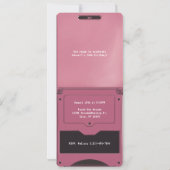 Retro Pink Handheld Gaming II Birthday Invitation (Dos)