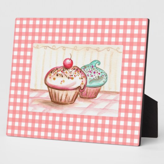 Retro Pink Kitchen Cupcake Art Fotoplaat (Zijkant)
