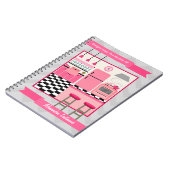 Retro Pink Kitchen en Zig Zag Recipe Notebook Notitieboek (Linkerzijde)