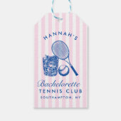 Retro Pink laatste swing voor de Ring Tennis Bach Cadeaulabel (Achterkant)