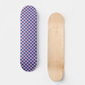Retro Pink Navy Blue Checkered Bright Colorful Skateboard (Voorkant)