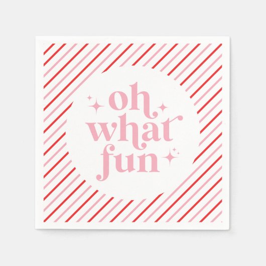 Retro Pink Oh Wat leuk Servet (Voorkant)