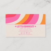 Retro Pink Orange 70s Boho Groovy Girly Trendy Visitekaartje (Achterkant)
