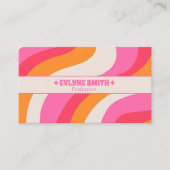 Retro Pink Orange QR Code Boho Groovy Girly Trendy Visitekaartje (Voorkant)