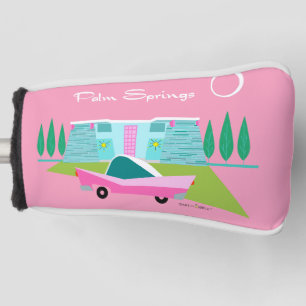 Retro Pink Palm Springs Golf Head Hoesje Golfheadcover