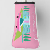 Retro Pink Palm Springs Golf Head Hoesje Golfheadcover (Draai 90)