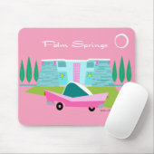 Retro Pink Palm Springs Mousepad Muismat (Met muis)