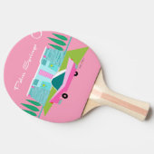 Retro Pink Palm Springs Ping Pong Paddle Tafeltennisbatje (Zijkant)