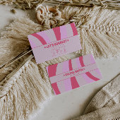 Retro Pink Pastel 70s Boho Groovy Girly Trendy Bus Visitekaartje