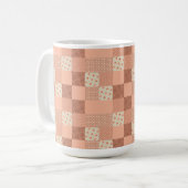 Retro Pink Patchwork Koffiemok (Voorkant links)