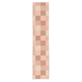Retro Pink Patchwork Korte Tafelloper (Voorkant)