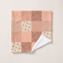 Retro Pink Patchwork Washandje
