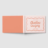 Retro Pink PeachyHandwriting Wedding Gastenboek (Volledig)