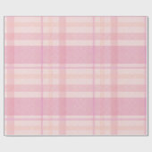 Retro Pink Plaid Whimsical Holiday Cadeaupapier (Vlak)