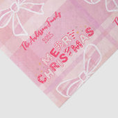 Retro Pink Plaid Whimsical Holiday Tissuepapier (Detail)