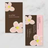 RETRO PINK PLUMERIAS/DIY ACHTERGRONDKLEUR VISITEKAARTJE (Voorkant / Achterkant)