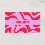 Retro Pink Red QR Code Boho Groovy Funky Trendy  Visitekaartje (Voorkant)