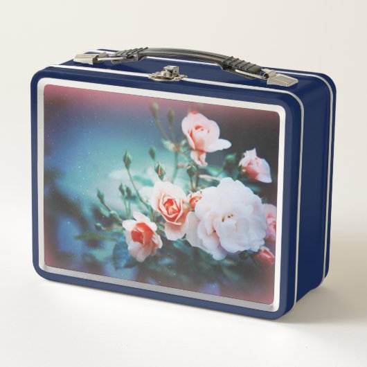 Retro Pink Rose Lunchbox (Voorkant)