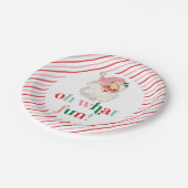 Retro Pink Santa Oh Wat leuk Papieren Bordje (Gekanteld)