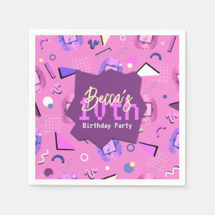 Retro Pink Tamagotchi Verjaardag Servet
