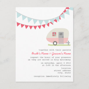 Retro Pink Trailer Weddenschap Kaart
